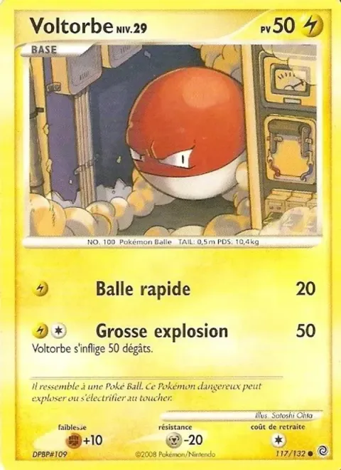 Carte Pokémon Voltorbe 117/132, extension Merveilles Secrètes