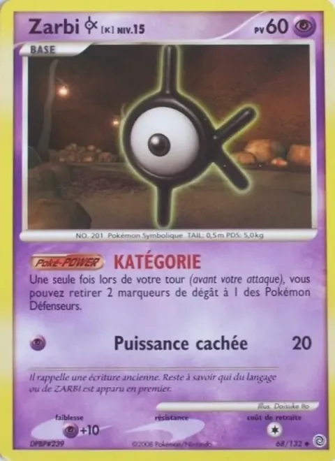 Carte Pokémon Zarbi K 068/132, extension Merveilles Secrètes
