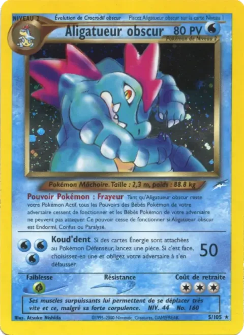 Carte Pokémon Aligatueur obscur 005/105, extension Neo Destiny