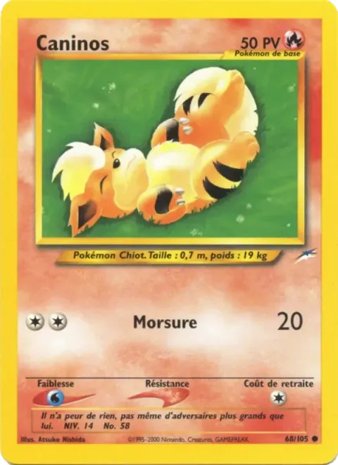 Carte Pokémon Caninos 068/105, extension Neo Destiny