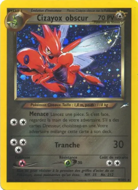 Carte Pokémon Cizayox obscur 009/105, extension Neo Destiny
