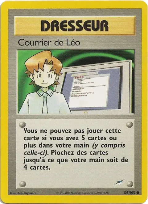 Carte Pokémon Courrier de Léo 105/105, extension Neo Destiny