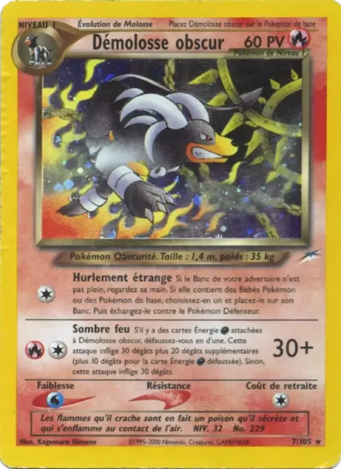 Carte Pokémon Démolosse obscur 007/105, extension Neo Destiny
