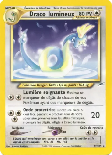 Carte Pokémon Draco lumineux 022/105, extension Neo Destiny