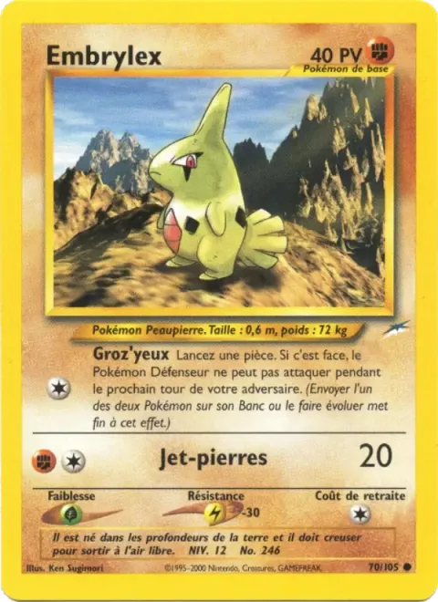 Carte Pokémon Embrylex 070/105, extension Neo Destiny