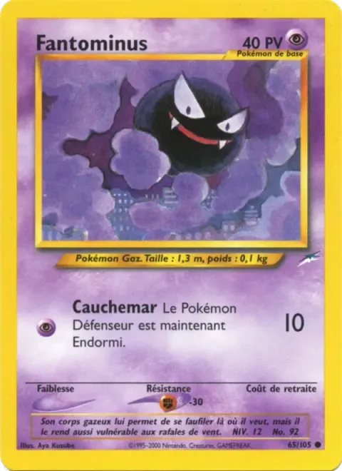 Carte Pokémon Fantominus 065/105, extension Neo Destiny