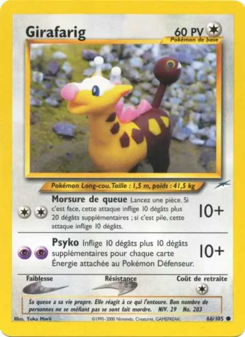 Carte Pokémon Girafarig 066/105, extension Neo Destiny