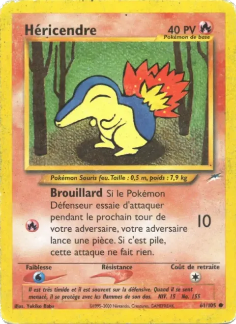 Carte Pokémon Héricendre 061/105, extension Neo Destiny