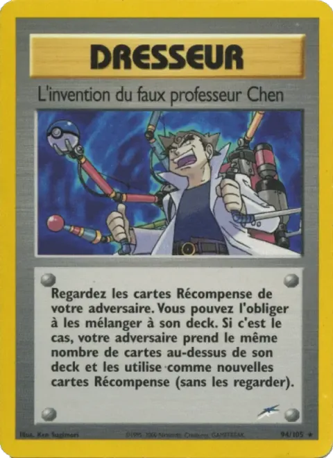 Carte Pokémon L’invention du faux professeur Chen 094/105, extension Neo Destiny