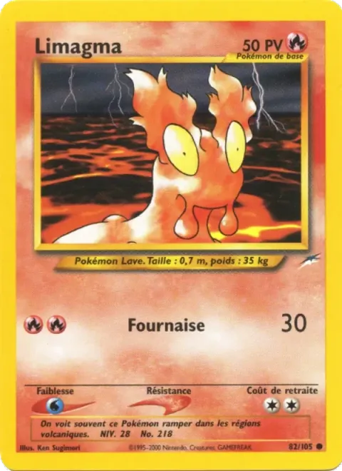 Carte Pokémon Limagma 082/105, extension Neo Destiny