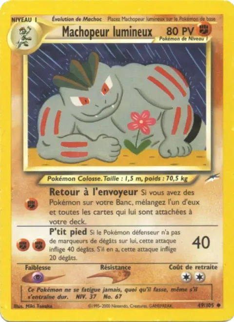 Carte Pokémon Machopeur lumineux 049/105, extension Neo Destiny