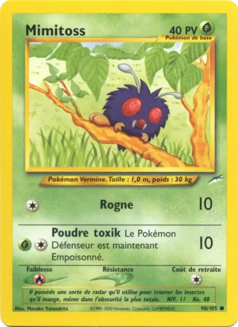 Carte Pokémon Mimitoss 090/105, extension Neo Destiny