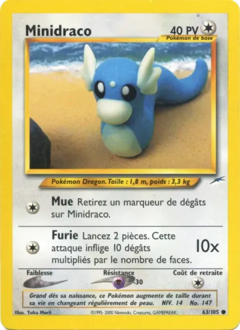 Carte Pokémon Minidraco 063/105, extension Neo Destiny