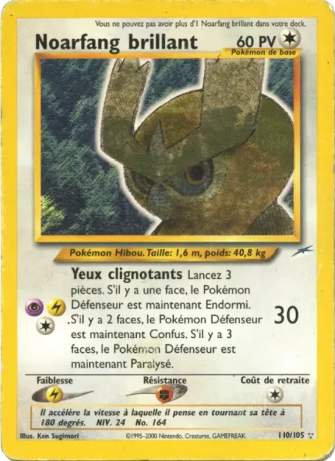 Carte Pokémon Noarfang brillant 110/105, extension Neo Destiny
