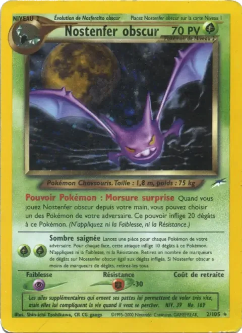 Carte Pokémon Nostenfer obscur 002/105, extension Neo Destiny
