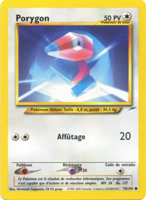 Carte Pokémon Porygon 078/105, extension Neo Destiny