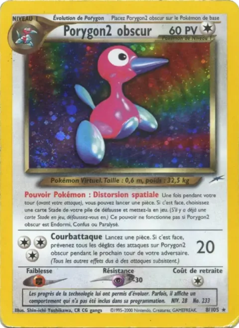 Carte Pokémon Porygon2 obscur 008/105, extension Neo Destiny