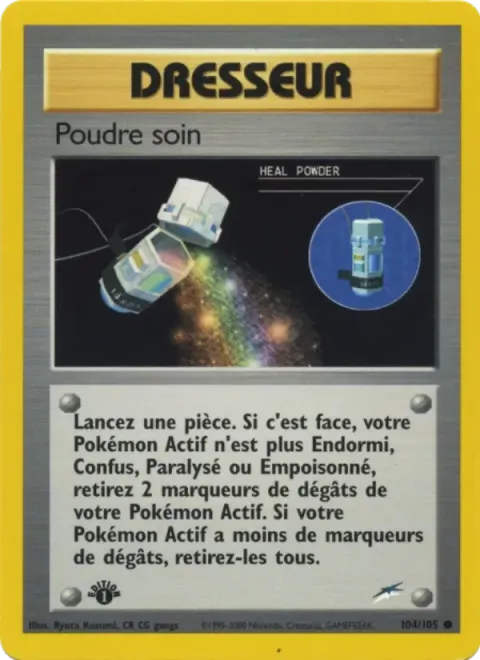 Carte Pokémon Poudre soin 104/105, extension Neo Destiny