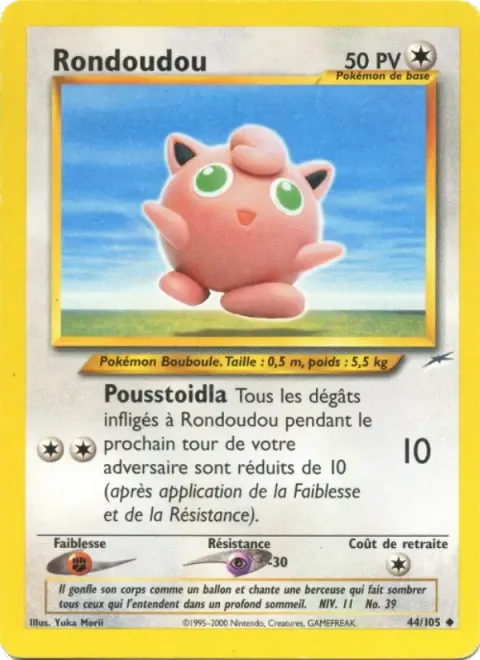Carte Pokémon Rondoudou 044/105, extension Neo Destiny