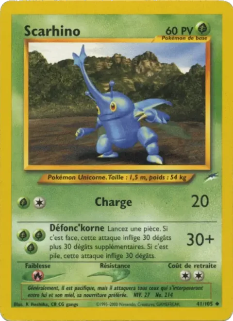 Carte Pokémon Scarhino 041/105, extension Neo Destiny