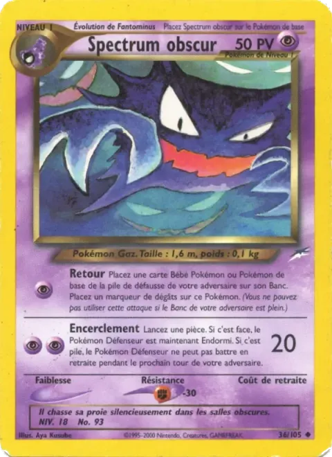 Carte Pokémon Spectrum obscur 036/105, extension Neo Destiny