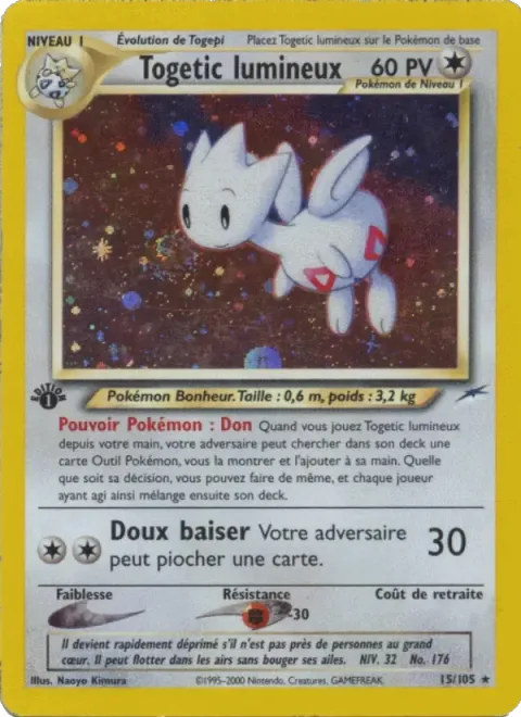 Carte Pokémon Togetic lumineux 015/105, extension Neo Destiny