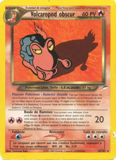 Carte Pokémon Volcaropod obscur 018/105, extension Neo Destiny