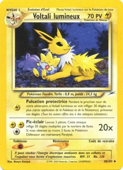 Carte Pokémon Voltali lumineux 048/105, extension Neo Destiny
