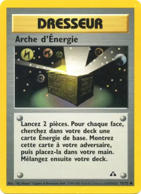 Carte Pokémon Arche d’Énergie 075/075, extension Neo Discovery