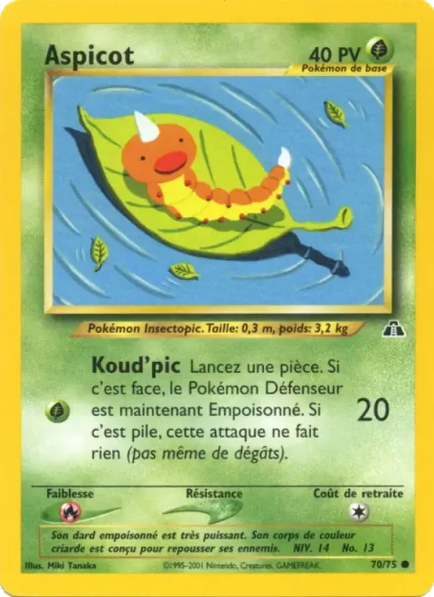 Carte Pokémon Aspicot 070/075, extension Neo Discovery