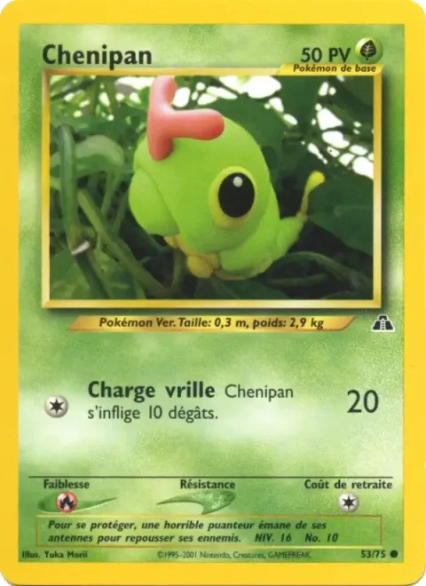 Carte Pokémon Chenipan 053/075, extension Neo Discovery
