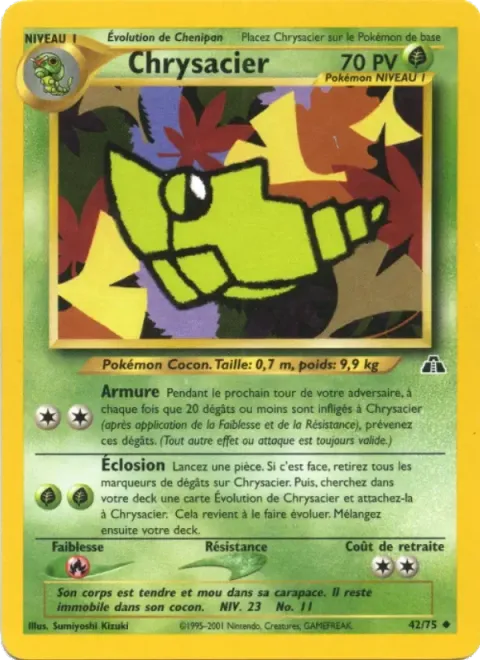 Carte Pokémon Chrysacier 042/075, extension Neo Discovery