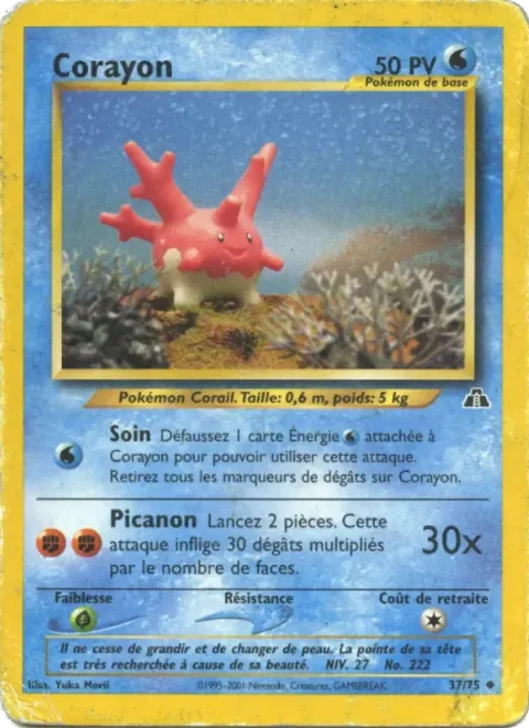 Carte Pokémon Corayon 037/075, extension Neo Discovery