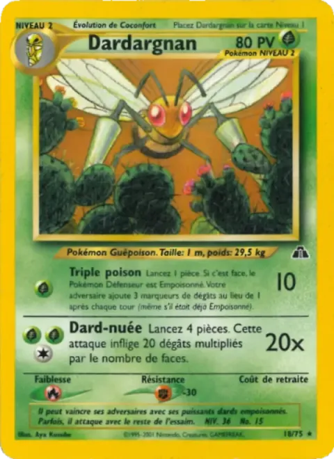 Carte Pokémon Dardargnan 018/075, extension Neo Discovery
