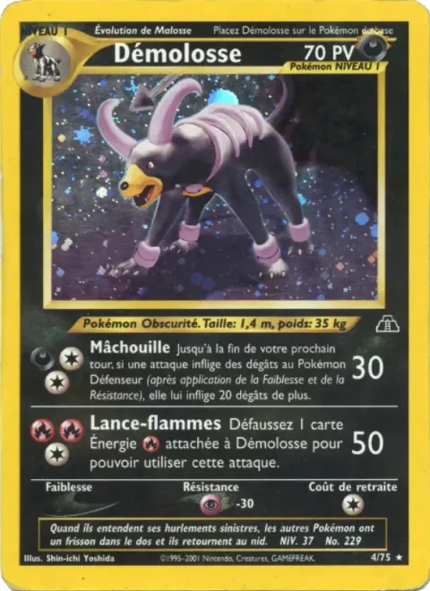 Carte Pokémon Démolosse 004/075, extension Neo Discovery