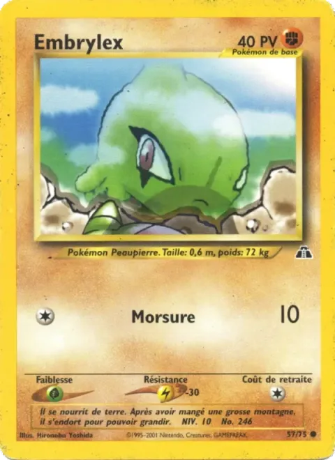Carte Pokémon Embrylex 057/075, extension Neo Discovery