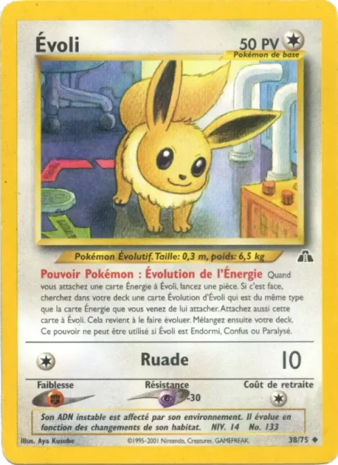Carte Pokémon Évoli 038/075, extension Neo Discovery