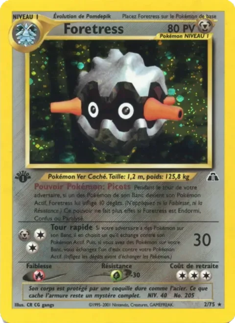 Carte Pokémon Foretress 002/075, extension Neo Discovery
