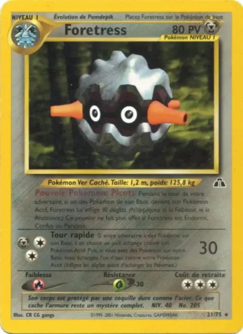 Carte Pokémon Foretress 021/075, extension Neo Discovery