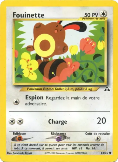 Carte Pokémon Fouinette 063/075, extension Neo Discovery