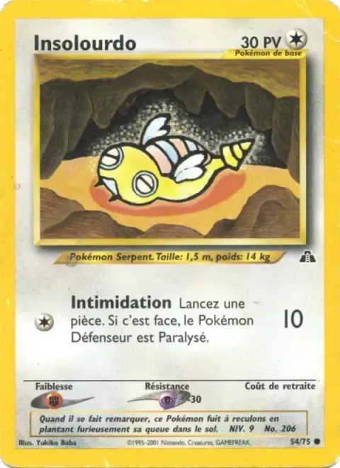Carte Pokémon Insolourdo 054/075, extension Neo Discovery