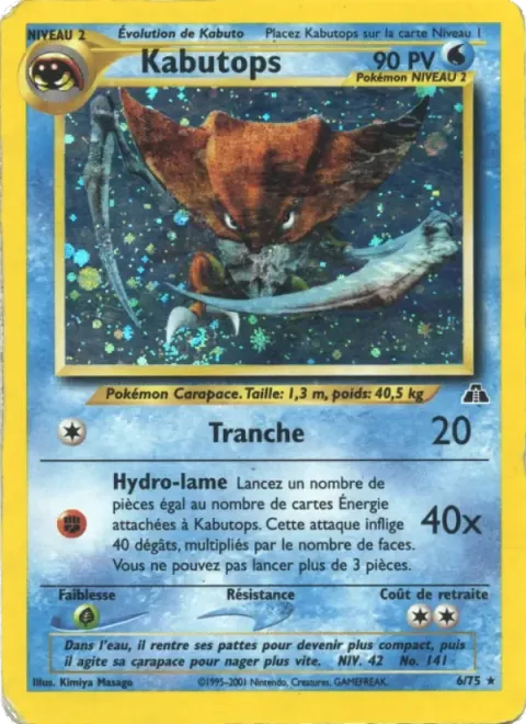 Carte Pokémon Kabutops 006/075, extension Neo Discovery