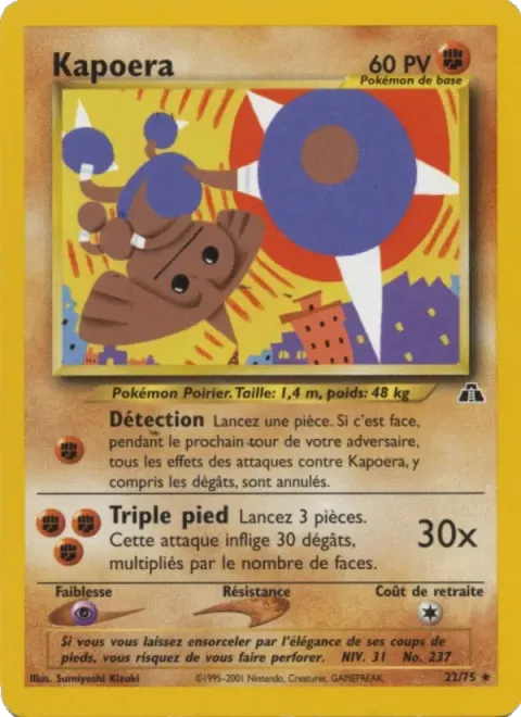 Carte Pokémon Kapoera 022/075, extension Neo Discovery