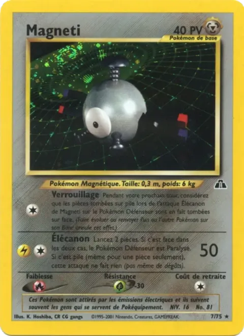 Carte Pokémon Magnéti 007/075, extension Neo Discovery
