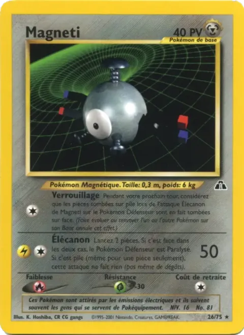 Carte Pokémon Magnéti 026/075, extension Neo Discovery
