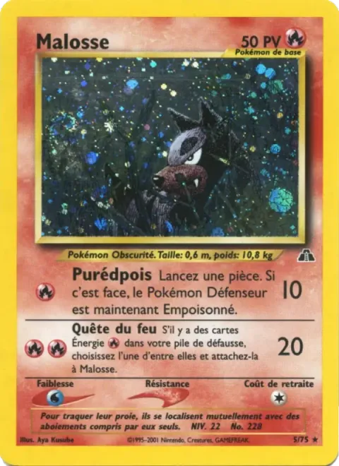 Carte Pokémon Malosse 005/075, extension Neo Discovery