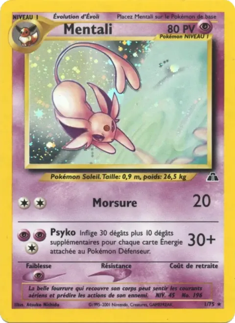 Carte Pokémon Mentali 001/075, extension Neo Discovery