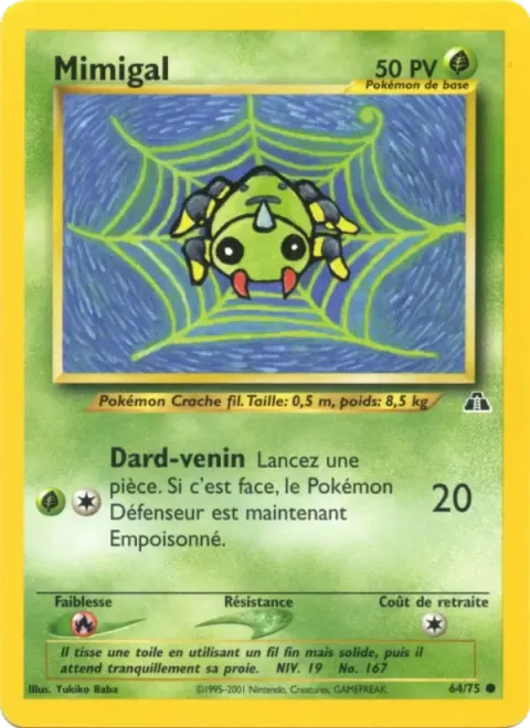 Carte Pokémon Mimigal 064/075, extension Neo Discovery