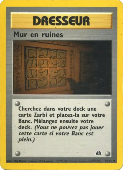 Carte Pokémon Mur en ruines 074/075, extension Neo Discovery