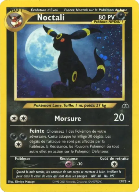 Carte Pokémon Noctali 013/075, extension Neo Discovery